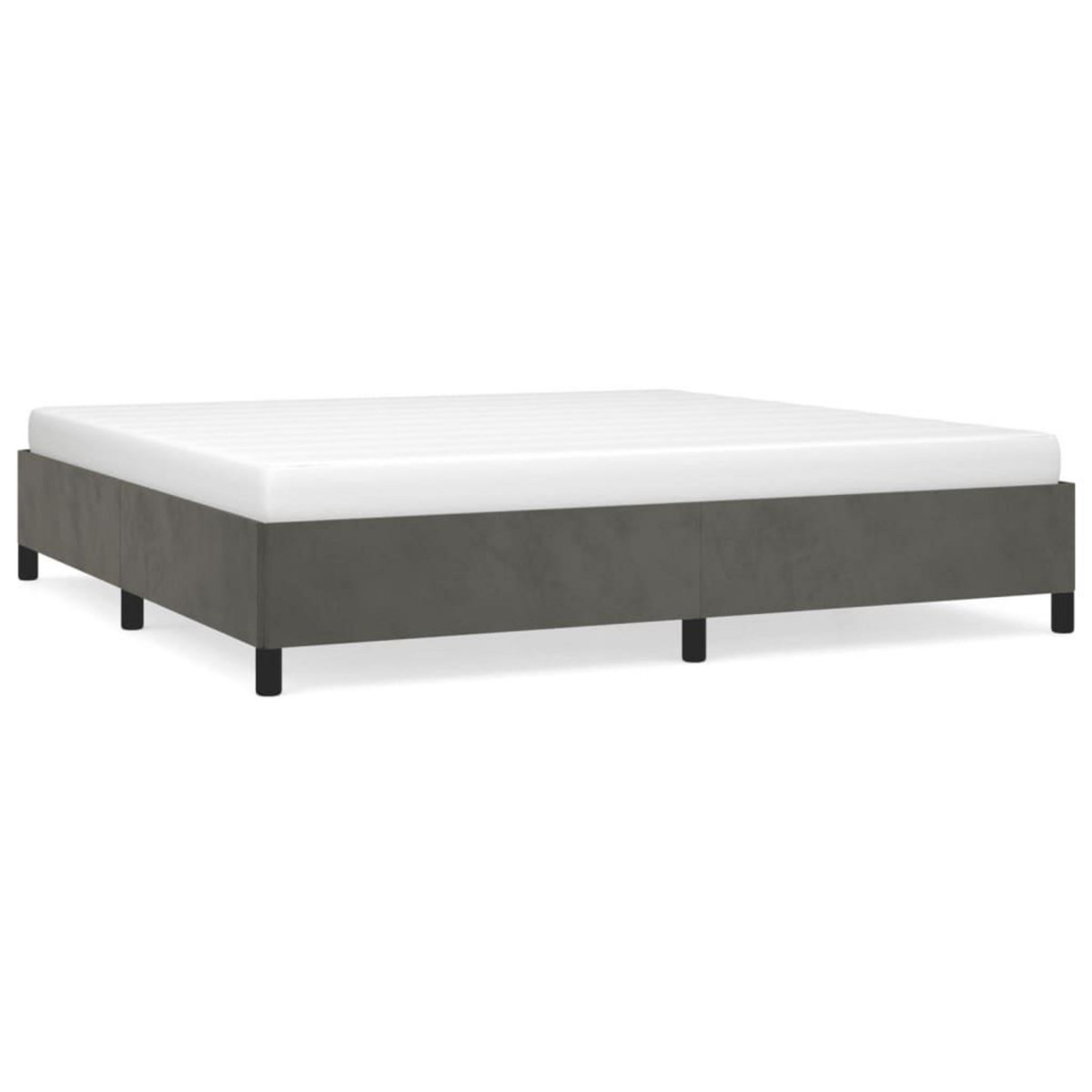 VIDAXL Cadre de lit sans matelas gris fonce 200x200 cm velours