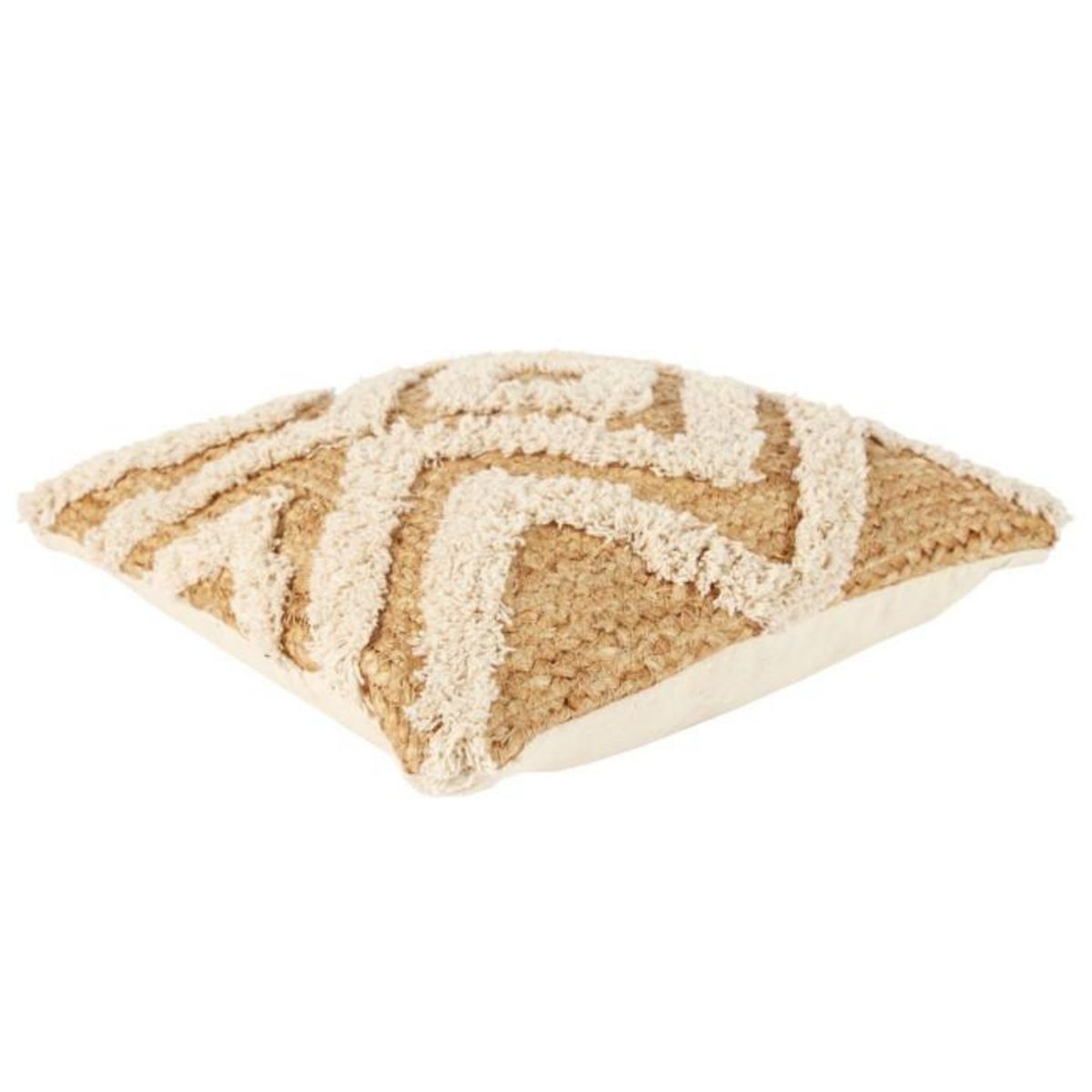 Paris Prix Coussin Déco en Jute  Tufté  40x40cm Beige & Naturel
