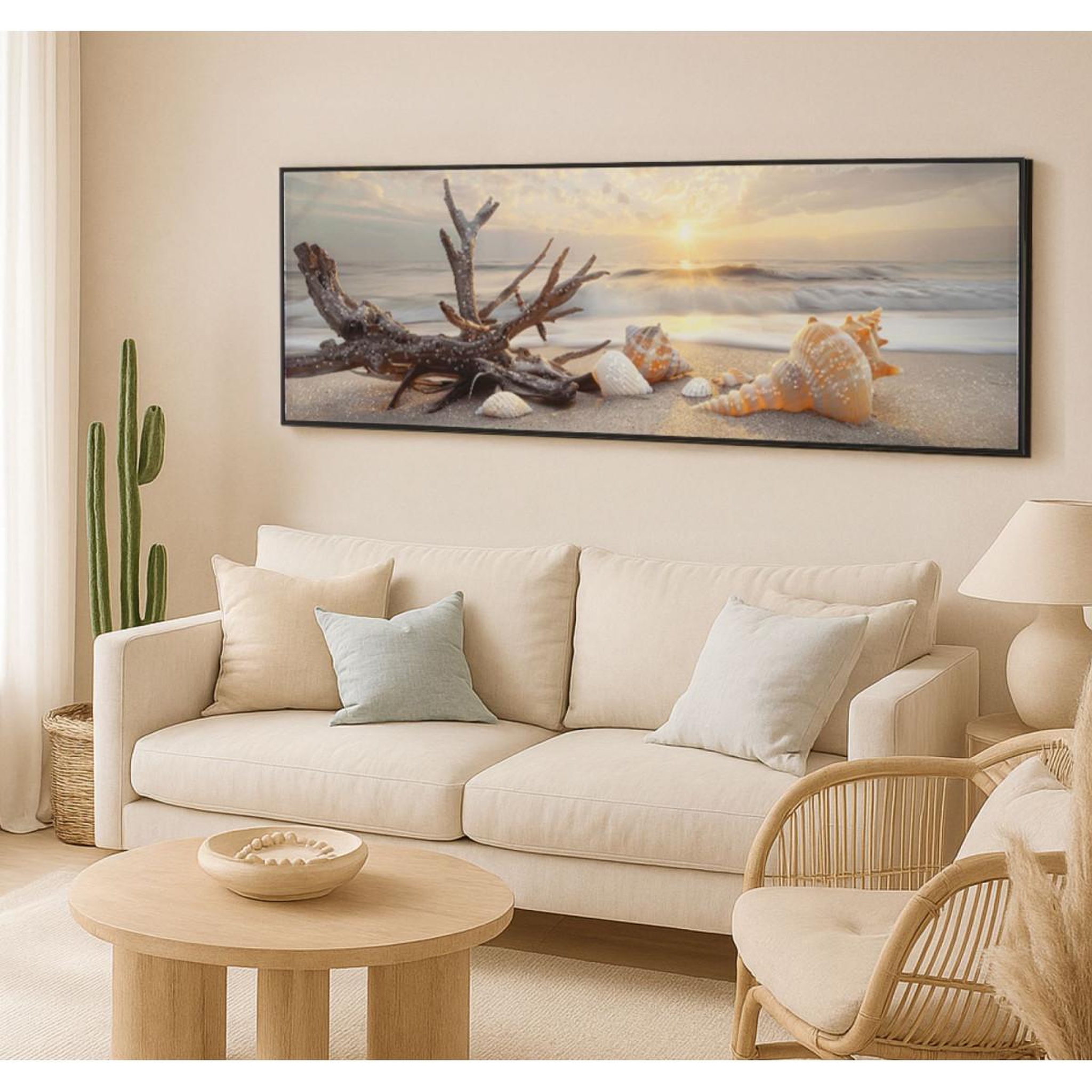 Voir la diapositive 6 : Paris Prix Tableau imprimé  beach ii  152x52cm multicolore