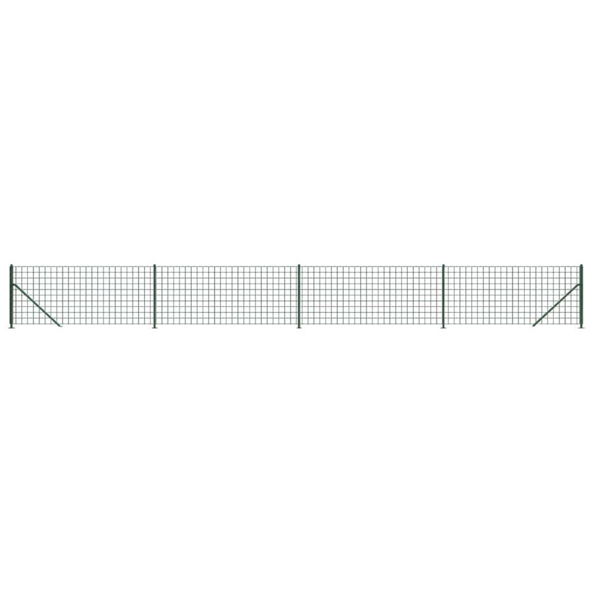 VIDAXL Cloture en treillis metallique avec bride vert 1x10 m