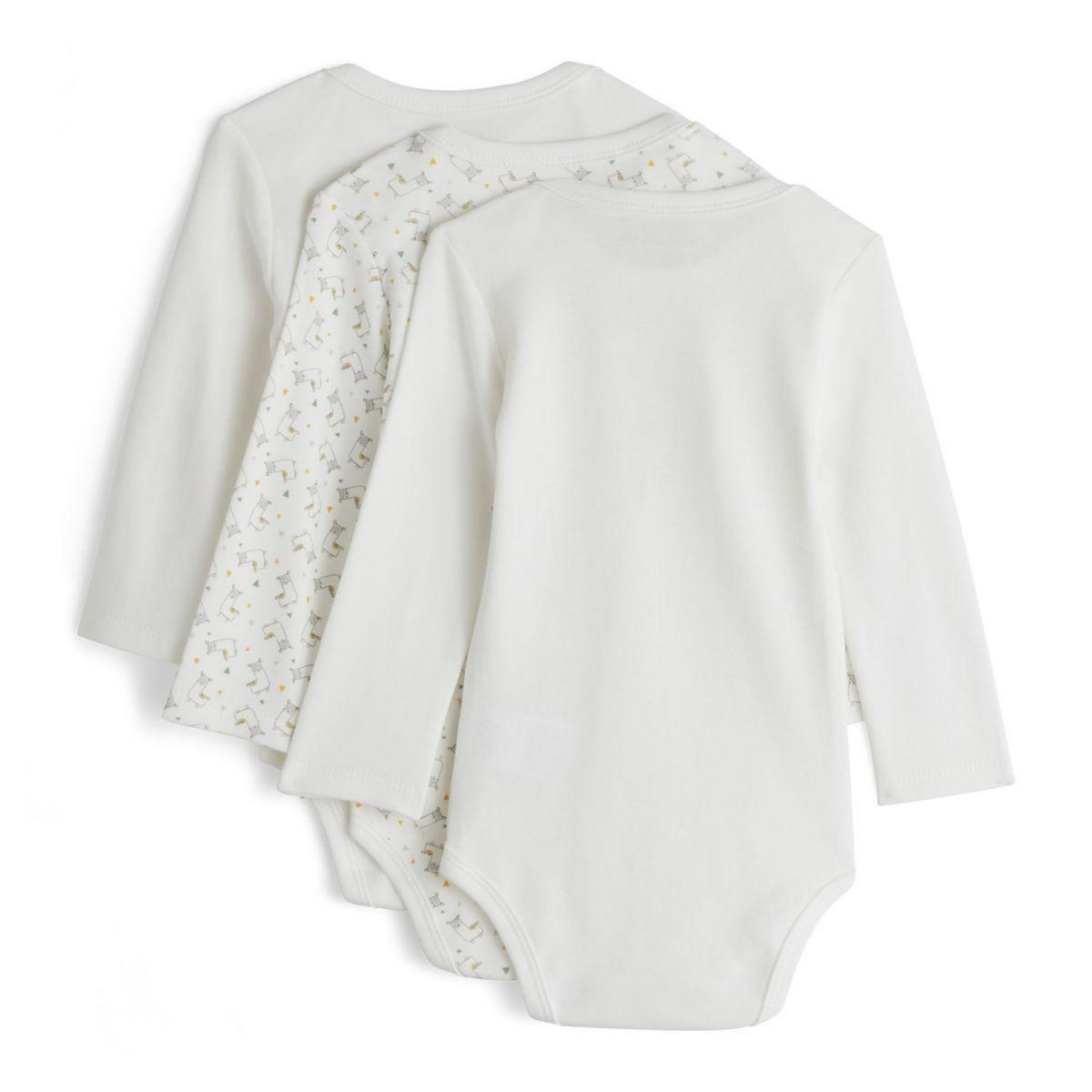 IN EXTENSO Lot de 3 bodies manches longues lama bébé 