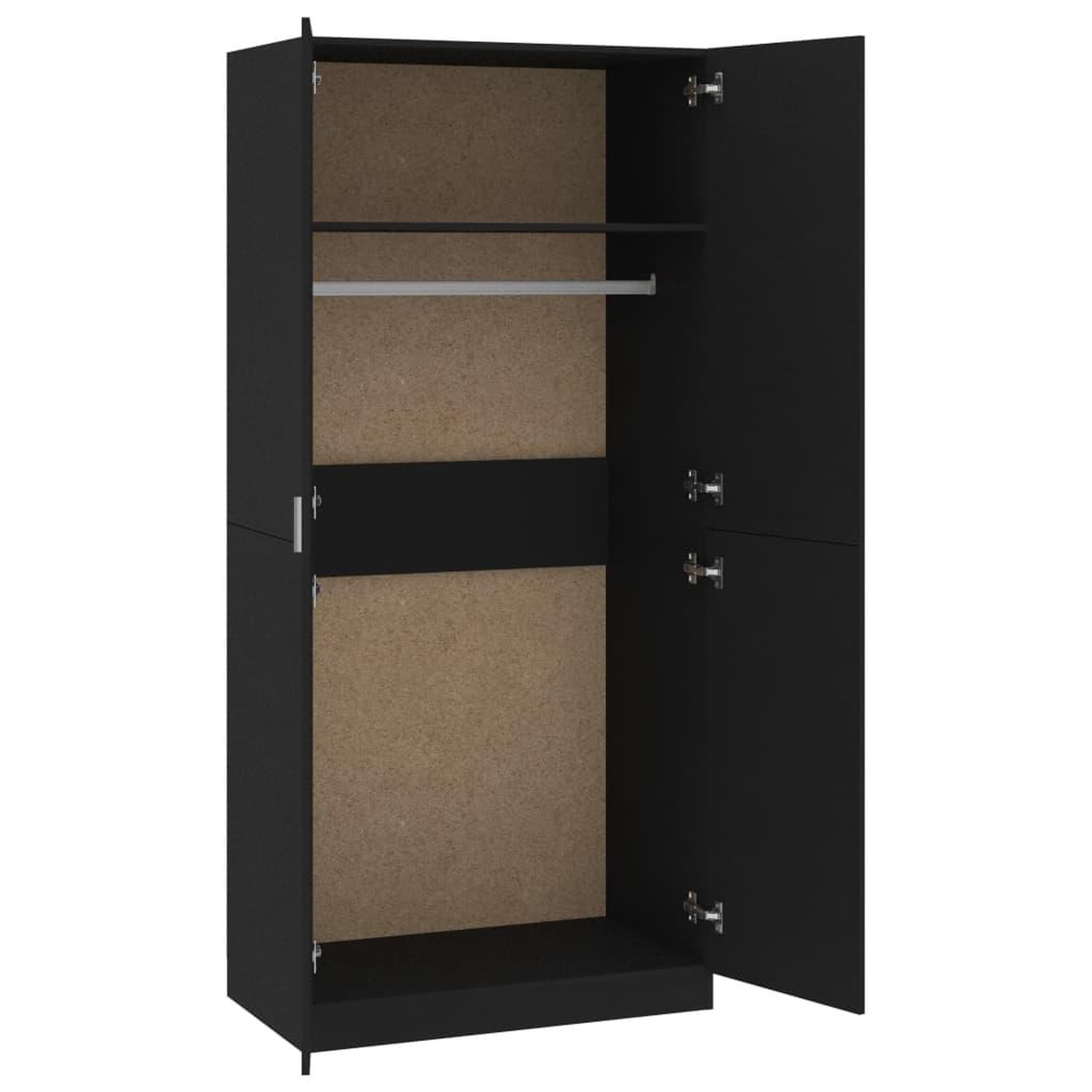 Voir la diapositive 5 : VIDAXL Garde-robe Noir 90x52x200 cm Bois d'ingenierie