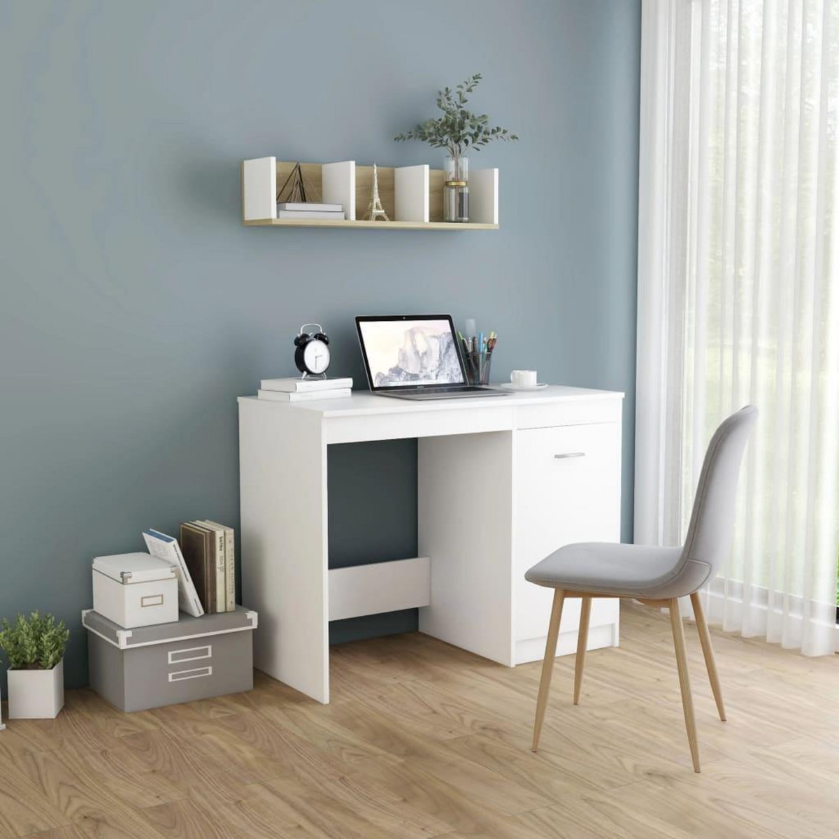 VIDAXL Bureau Blanc 100x50x76 cm Bois d'ingenierie