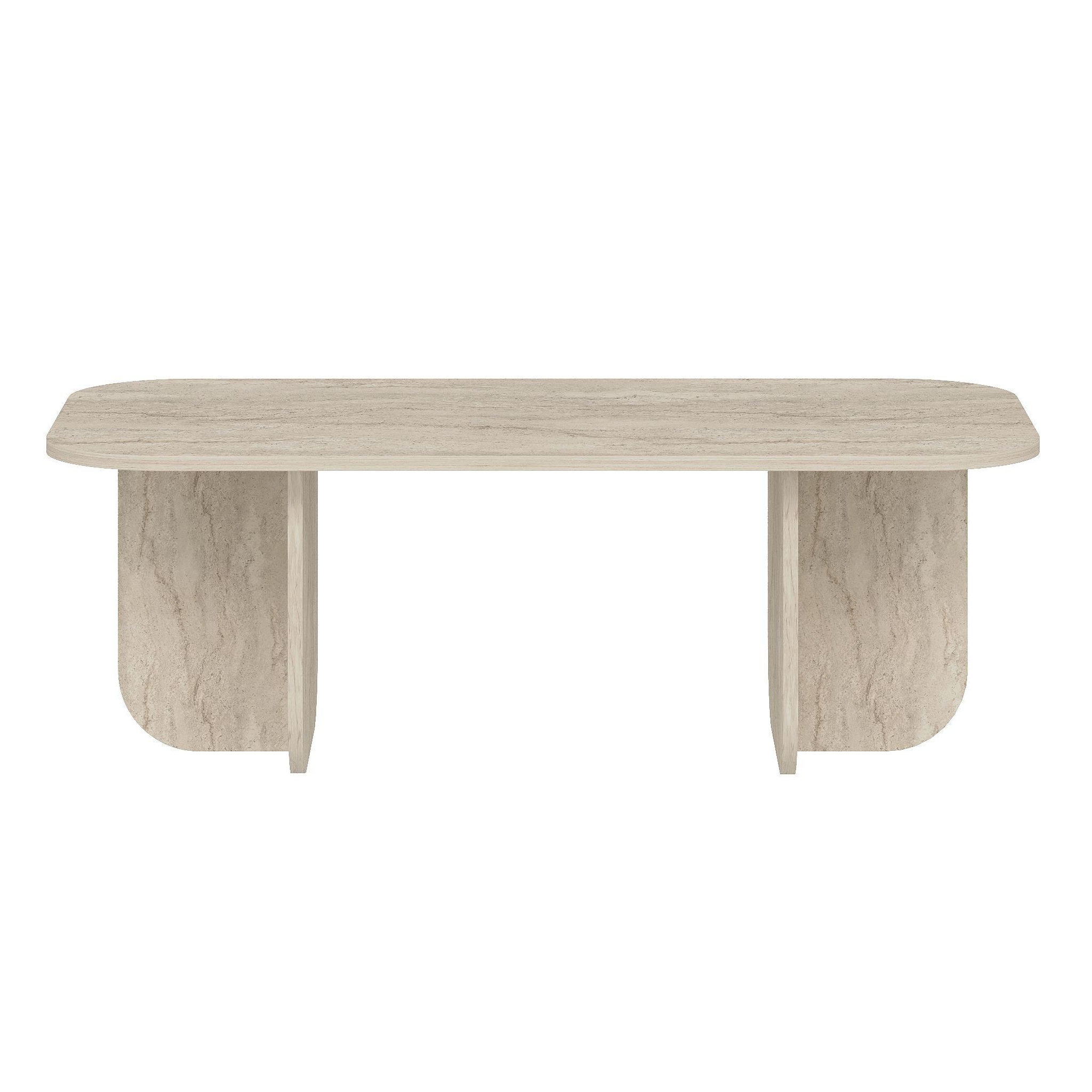 Habitat et Jardin Table basse en bois  becaj  - 120 x 60 x 41 cm - travertin