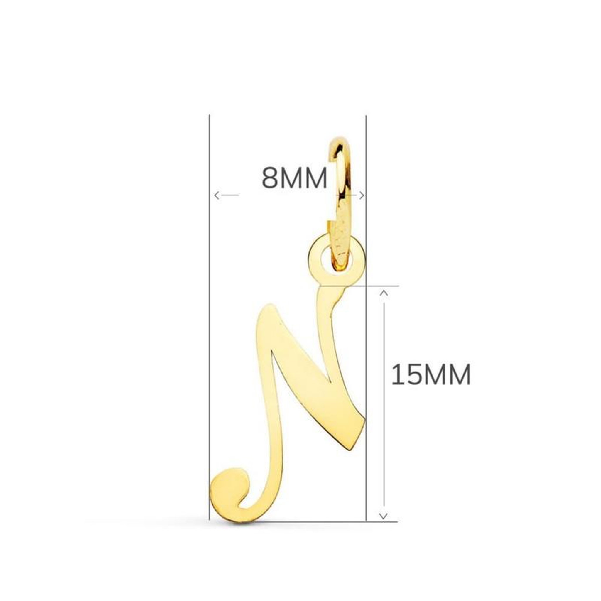 Voir la diapositive 4 : L'ATELIER D'AZUR Collier - Pendentif Lettre  N  Or 750/1000 - Chaine Dorée