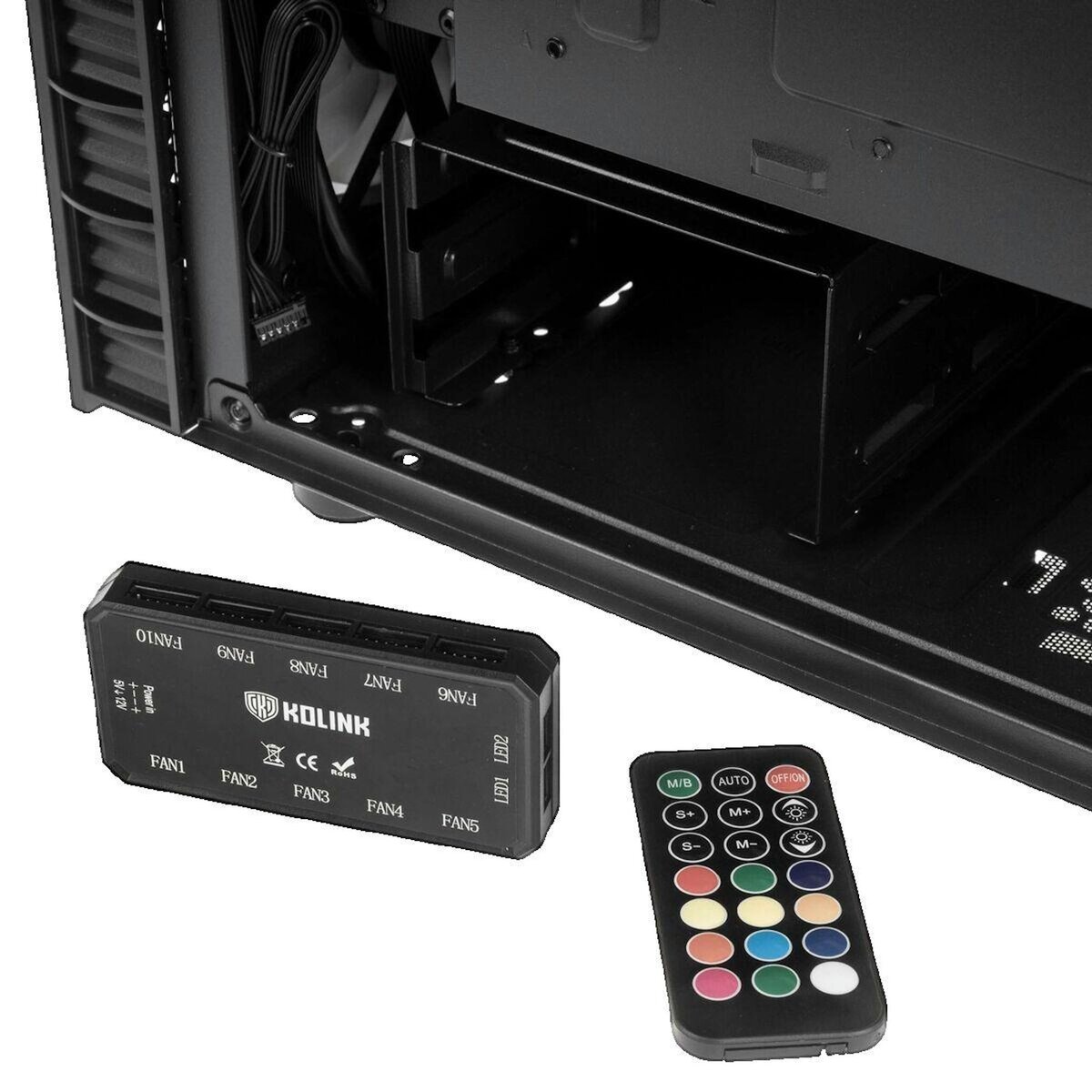 Kolink Boîtier PC Kolink Observatory Lite avec verre trempé et ventilateurs ARGB