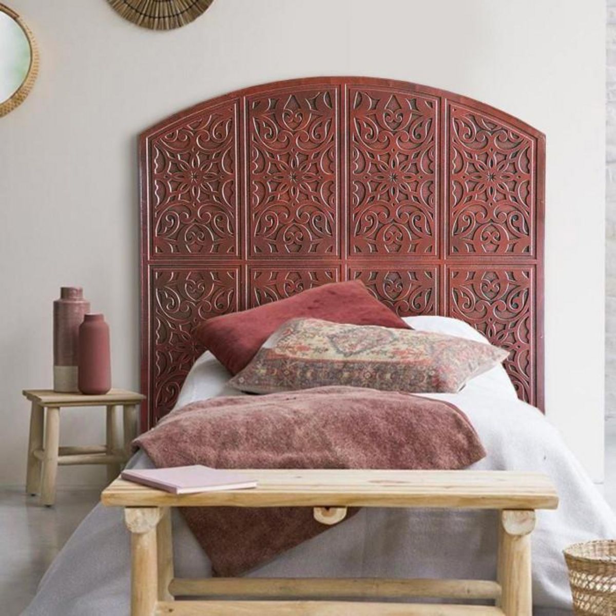 Paris Prix Tête de lit Orientale Sculptée  Bennie  120cm Cuivre