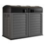 Voir la diapositive 3 : INTEC Cache Poubelles 2 portes Gris - Tri sélectif Extérieur - Abri Poubelle Design pour Terrasse et Jardin 1500L INTEC