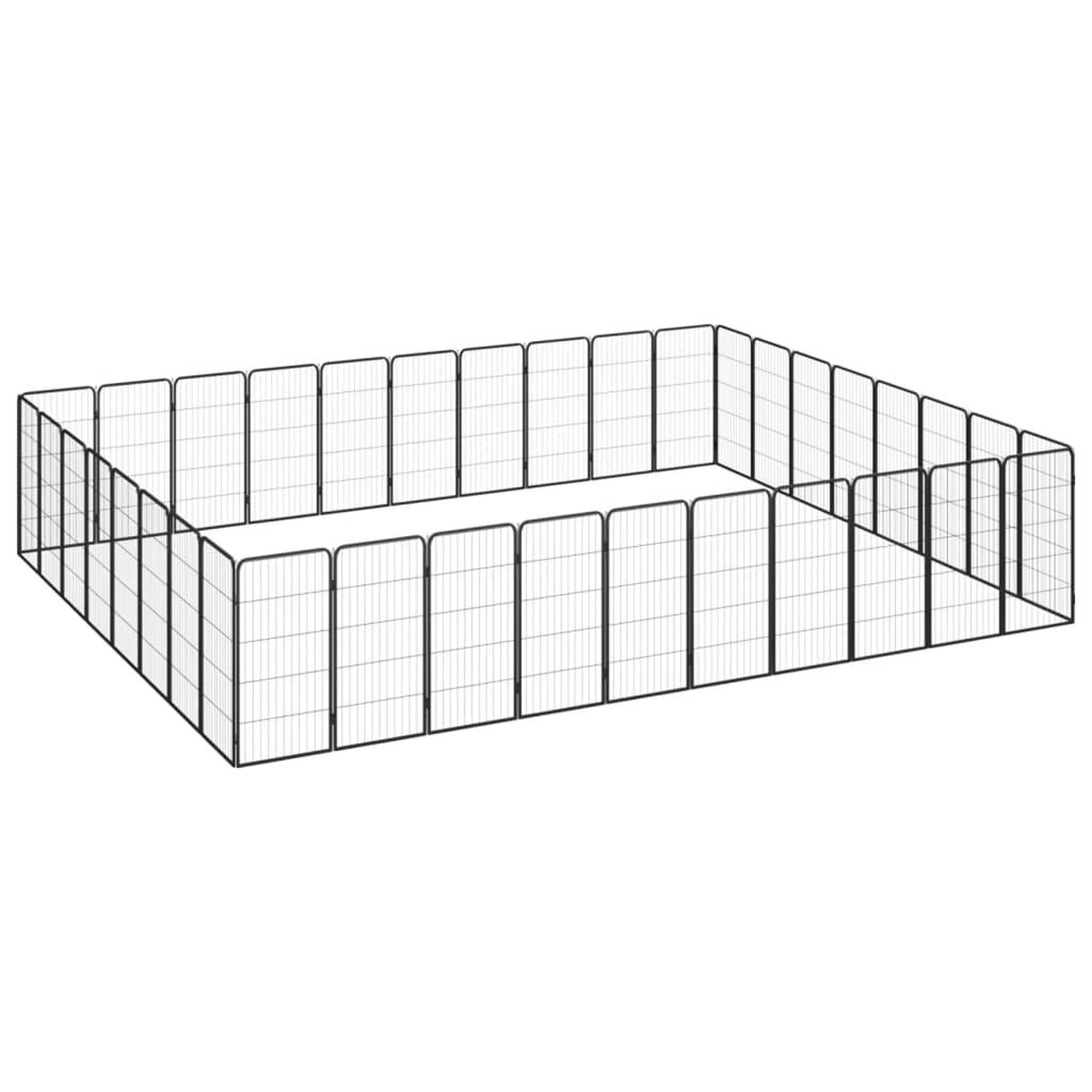 VIDAXL Parc pour chien 36panneaux Noir 50x100cm Acier enduit de poudre