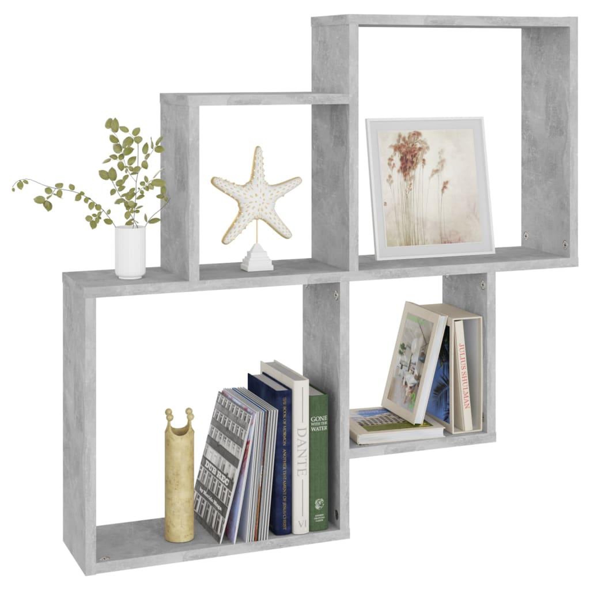 Voir la diapositive 5 : VIDAXL Etagere murale cube Gris beton 80x15x78,5 cm Bois d'ingenierie