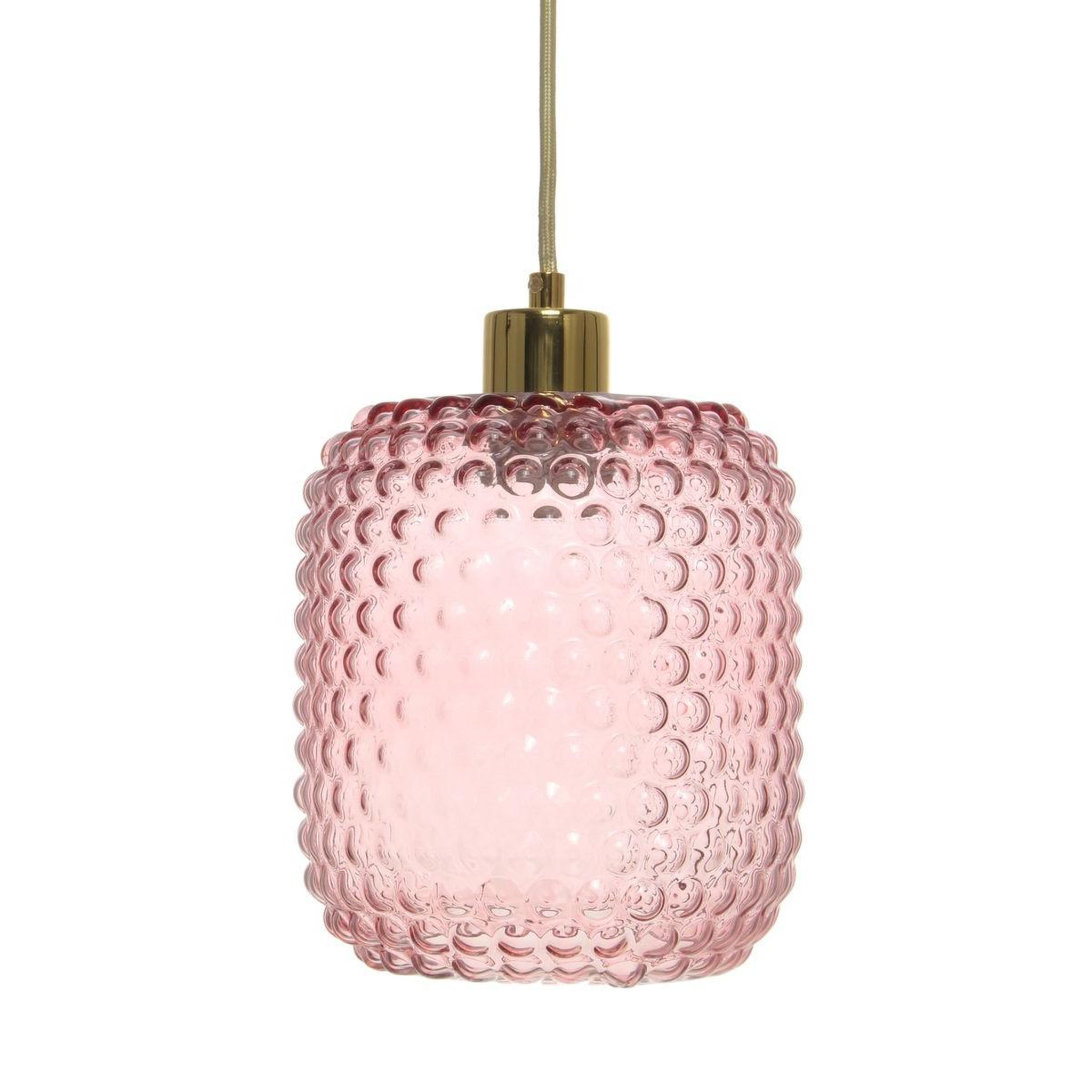 Paris Prix Lampe suspension en verre  irène  27cm rose