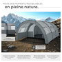 Voir la diapositive 3 : tectake Tente de camping familiale spacieuse pour jusqu'à 6 personnes gris clair/gris foncé