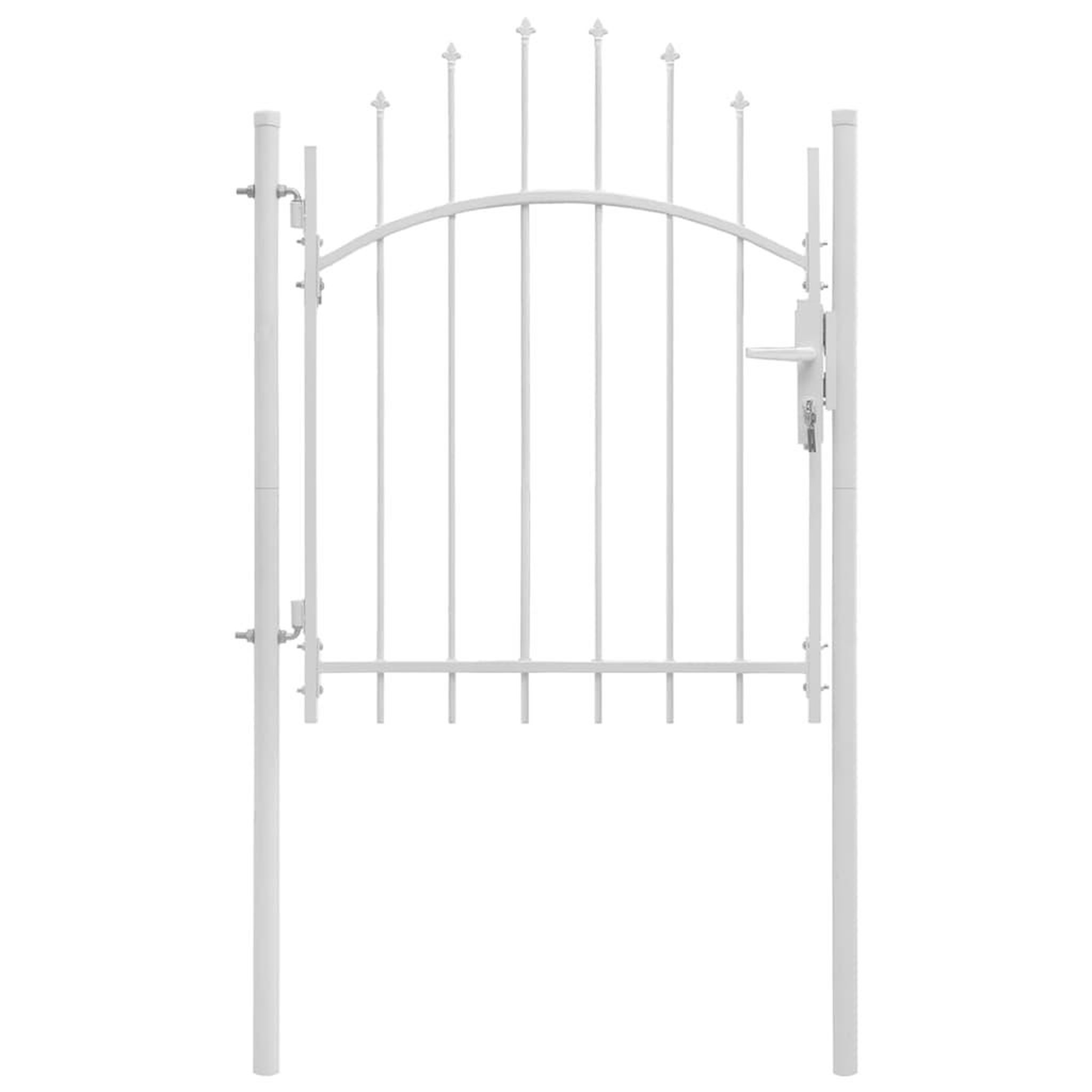 Voir la diapositive 2 : VIDAXL Portail de jardin Acier 1 x 1,75 m Blanc