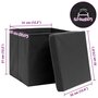 Voir la diapositive 6 : VIDAXL Boîtes de rangement avec couvercle 4 pcs Noir 32x32x32 cm Tissu