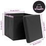 Voir la diapositive 6 : VIDAXL Boîtes de rangement avec couvercle 4 pcs Noir 32x32x32 cm Tissu