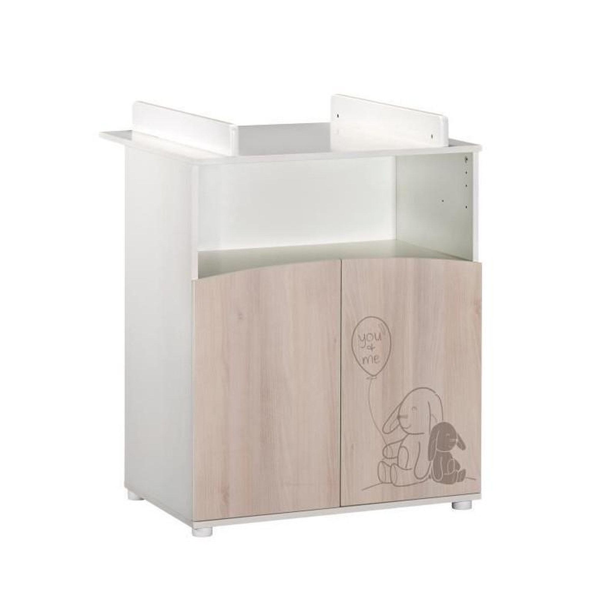 Voir la diapositive 1 : BABY PRICE BABYPRICE Commode a Langer Lapinou 2 portes - 1 Niche