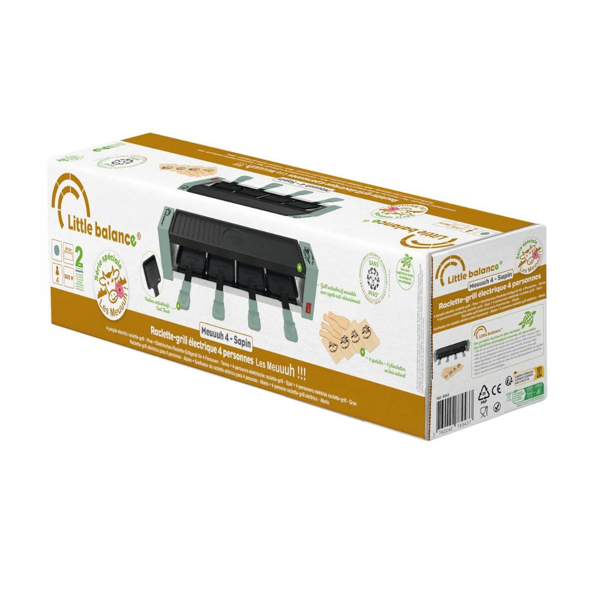 LITTLE BALANCE Appareil à raclette 4 personnes 800w + grill - 8943