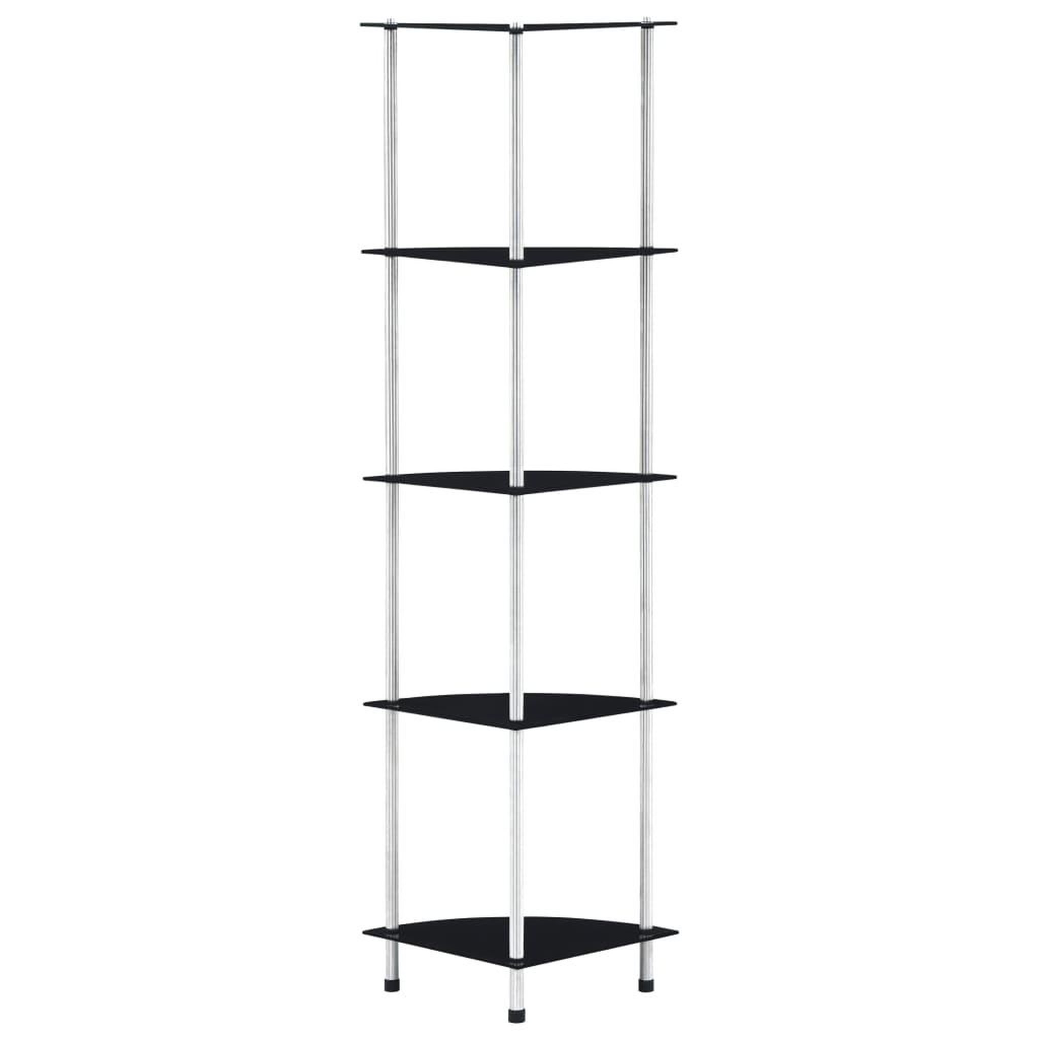 Voir la diapositive 1 : VIDAXL Etagere 5 niveaux Noir 30x30x130 cm Verre trempe