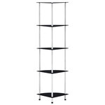 VIDAXL Etagere 5 niveaux Noir 30x30x130 cm Verre trempe