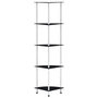 Voir la diapositive 1 : VIDAXL Etagere 5 niveaux Noir 30x30x130 cm Verre trempe