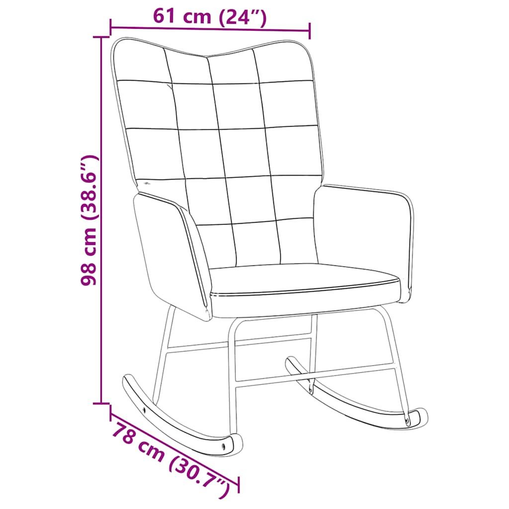 Voir la diapositive 6 : VIDAXL Chaise a bascule Marron Velours