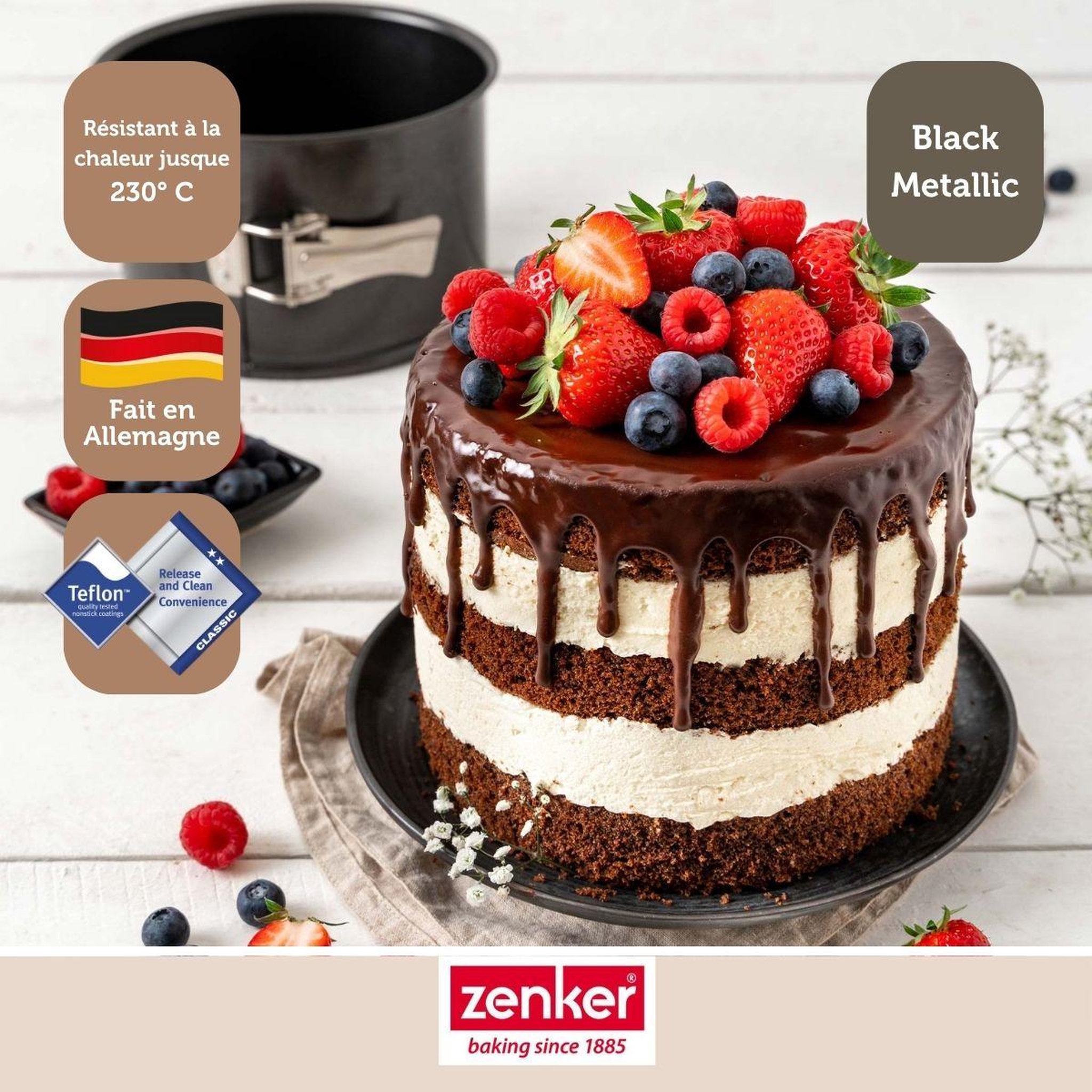 Voir la diapositive 5 : ZENKER Moule à panettone à charnière 18 cm zenker black metallic