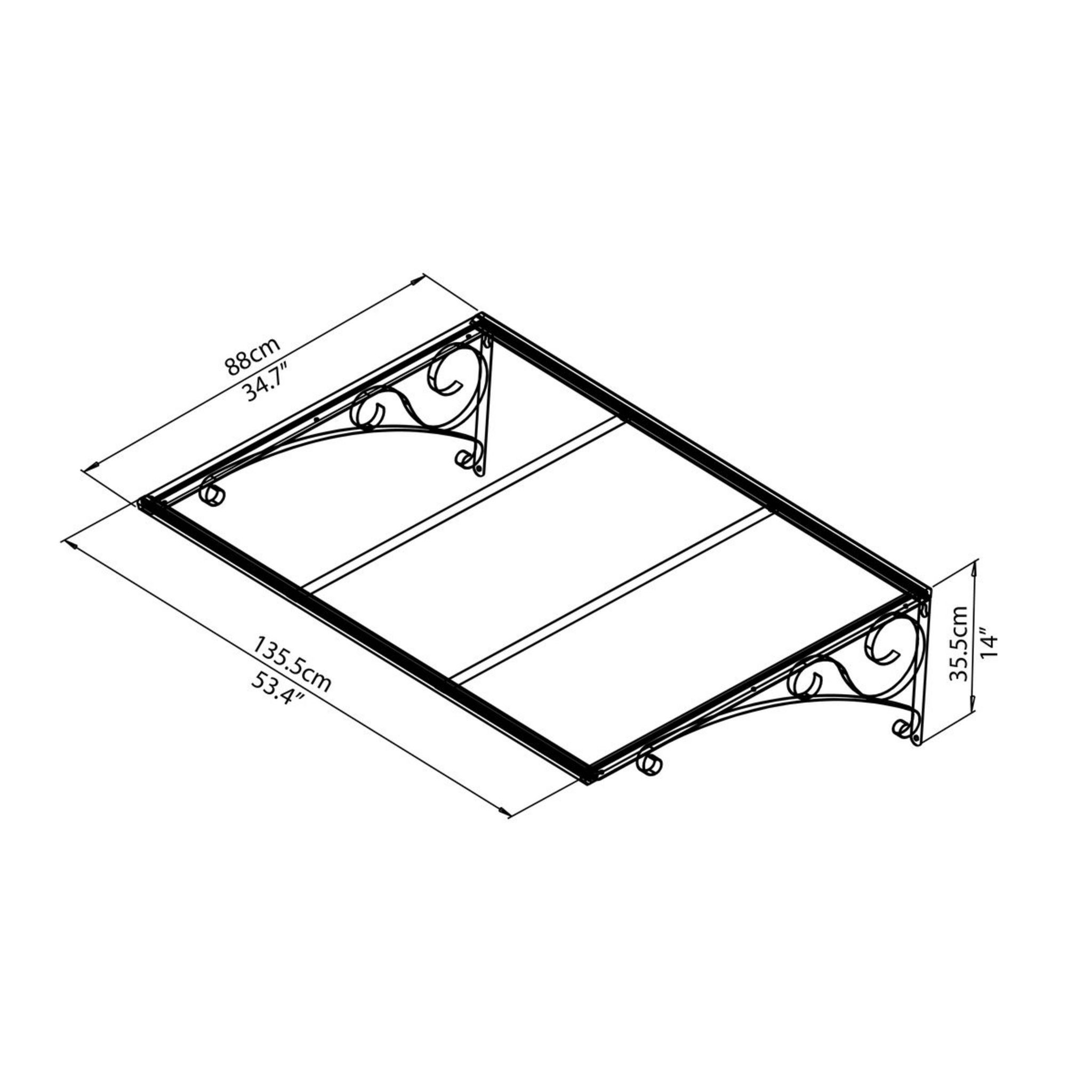 Canopia by PALRAM Marquise - Anthracite - 88x135-5cm - VENUS 1350