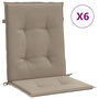 Voir la diapositive 2 : VIDAXL Coussins de chaise de jardin a dossier bas lot de 6 taupe