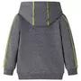 VIDAXL Sweat-shirt a capuche fermeture eclair enfants gris melange 128