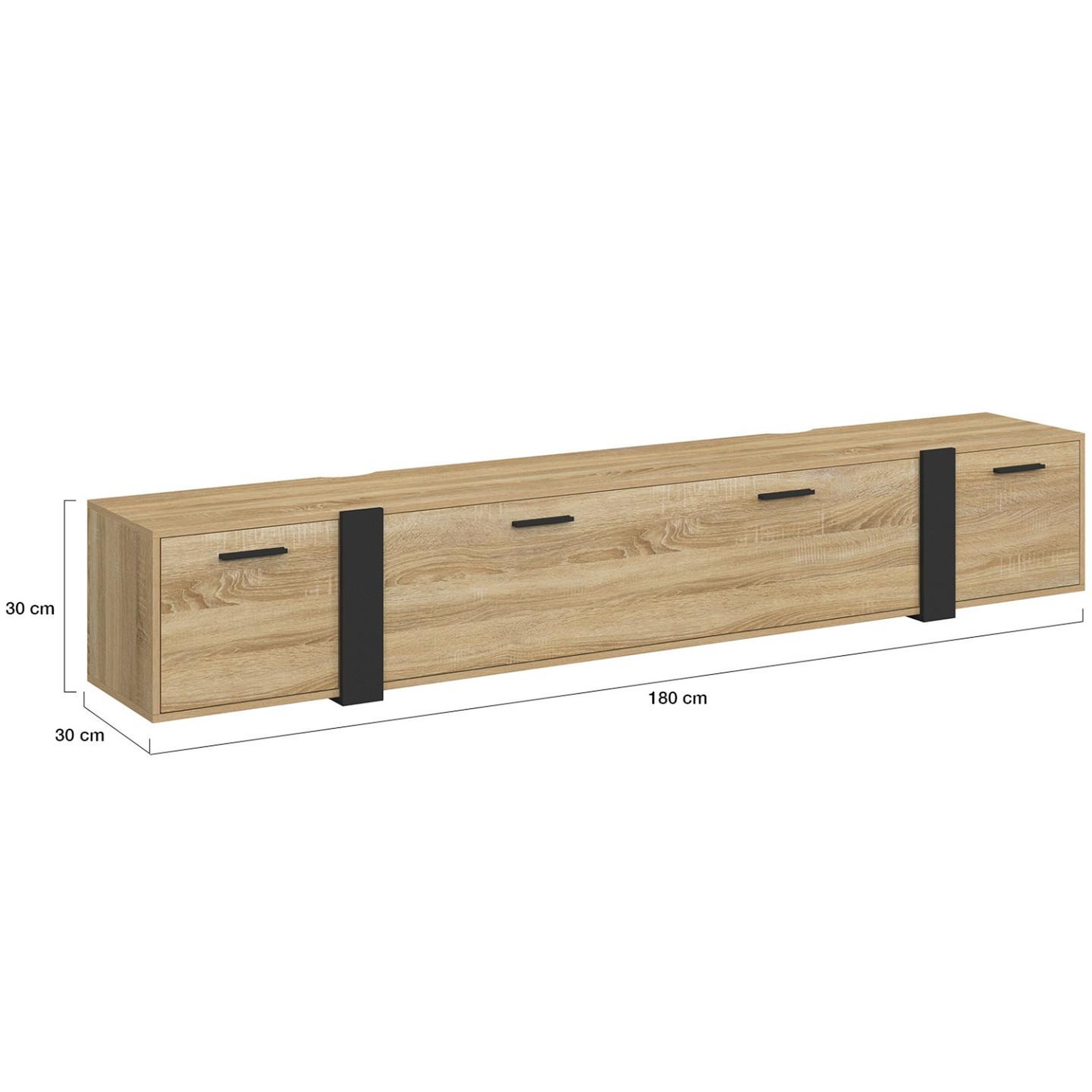 Voir la diapositive 5 : ID MARKET Meuble tv 180 cm suspendu phoenix 3 portes design industriel
