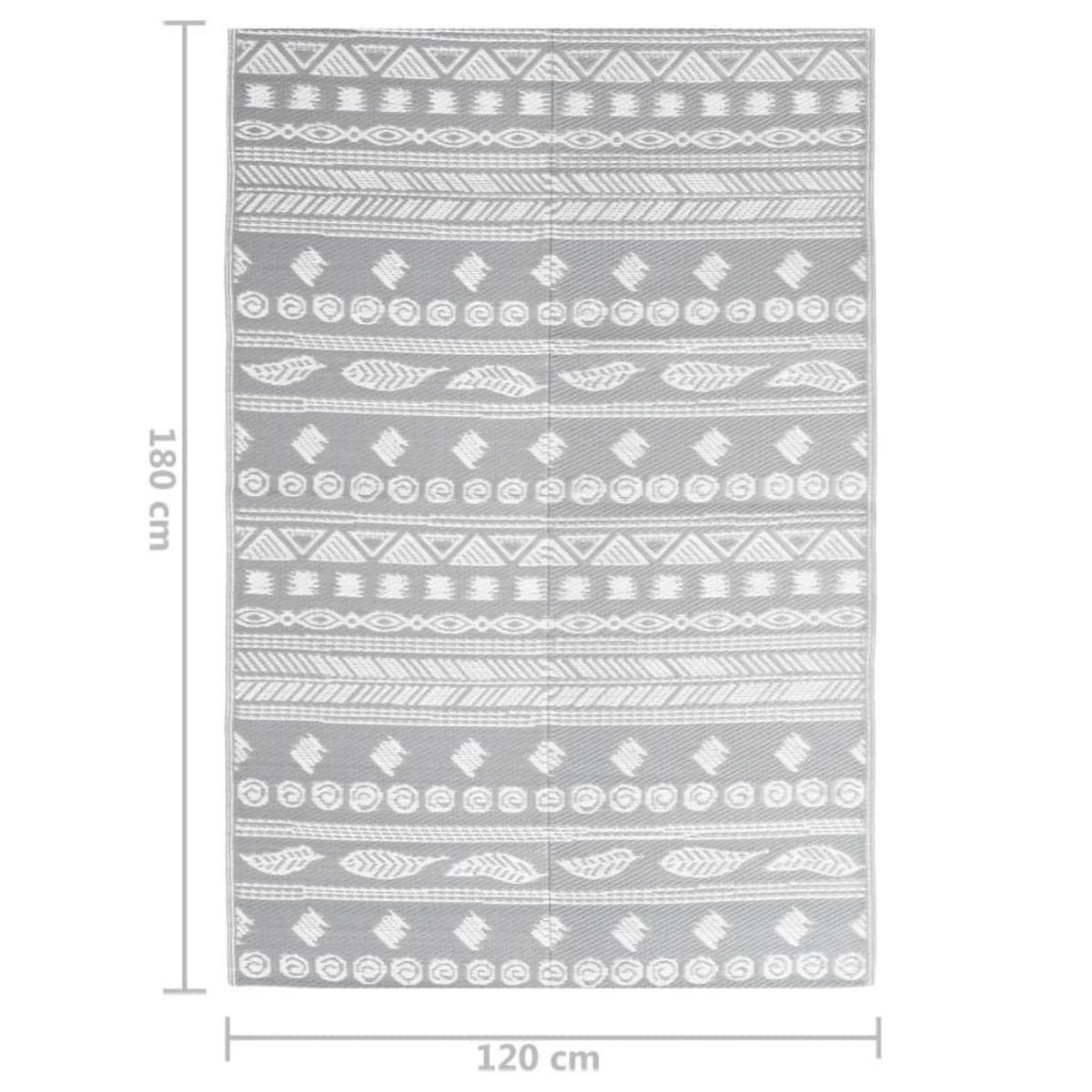 VIDAXL Tapis d'exterieur ARAKIL Gris 120x180 cm PP