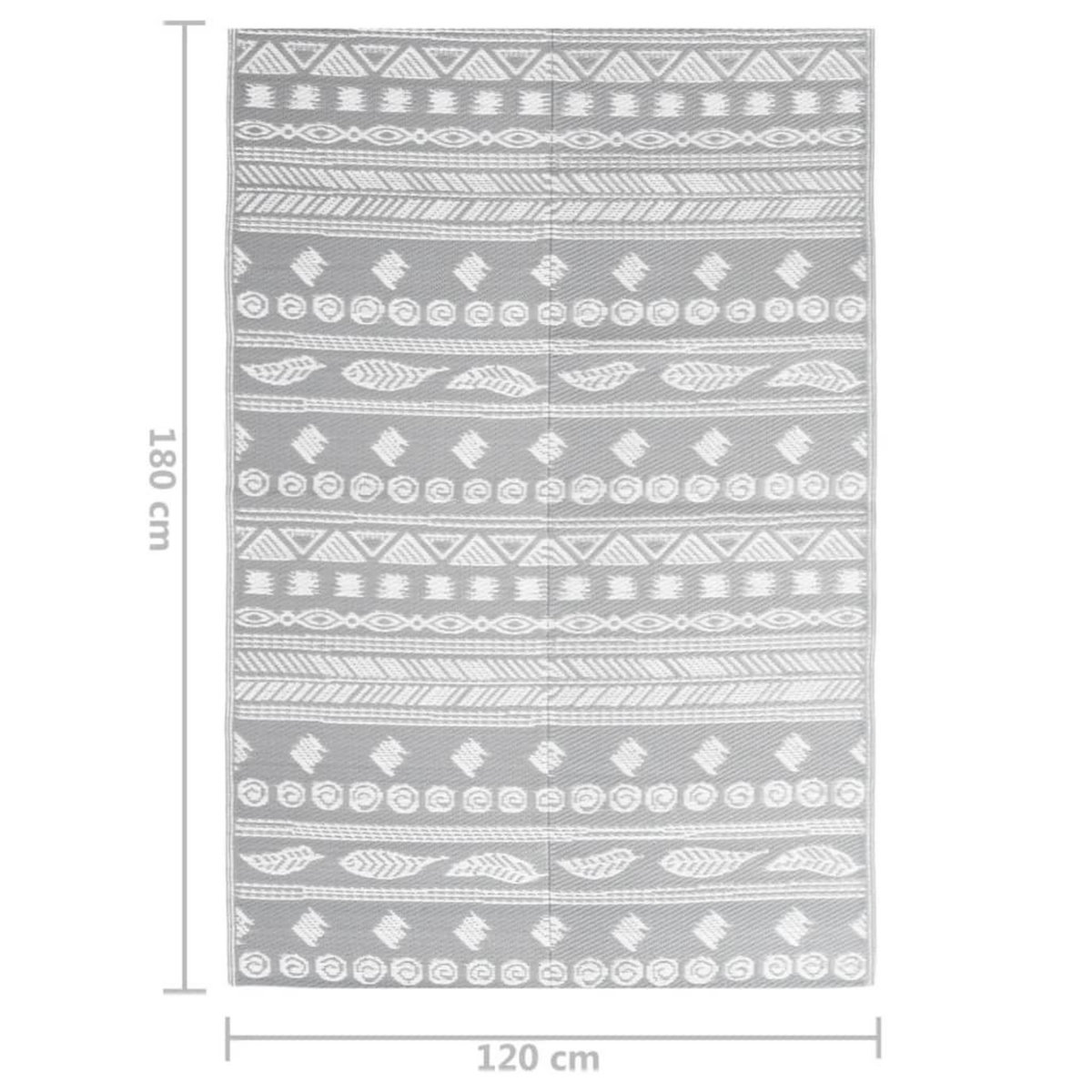 VIDAXL Tapis d'exterieur ARAKIL Gris 120x180 cm PP