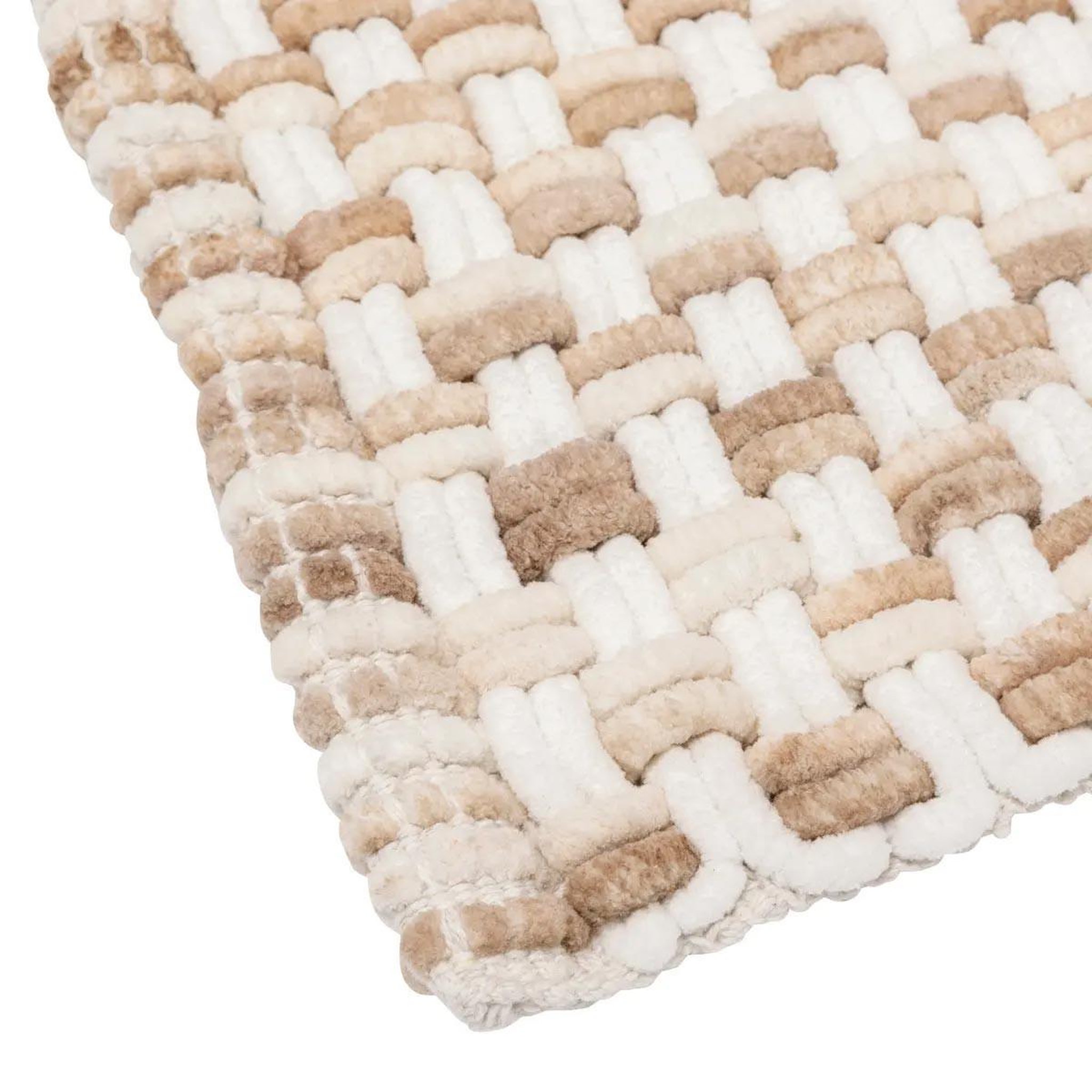 Voir la diapositive 2 : FIVE Tapis de bain tressé en coton  dégradé  50x75cm taupe