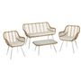 Voir la diapositive 3 : GARDENSTAR Salon bas de jardin - 4 places - Acier - Imitation osier