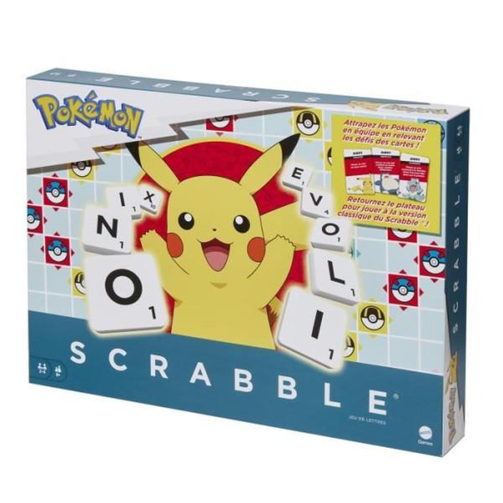 Voir la diapositive 2 : SCRABBLE Scrabble pokémon-jeu de société familial avec 2 modes de jeu hxt27