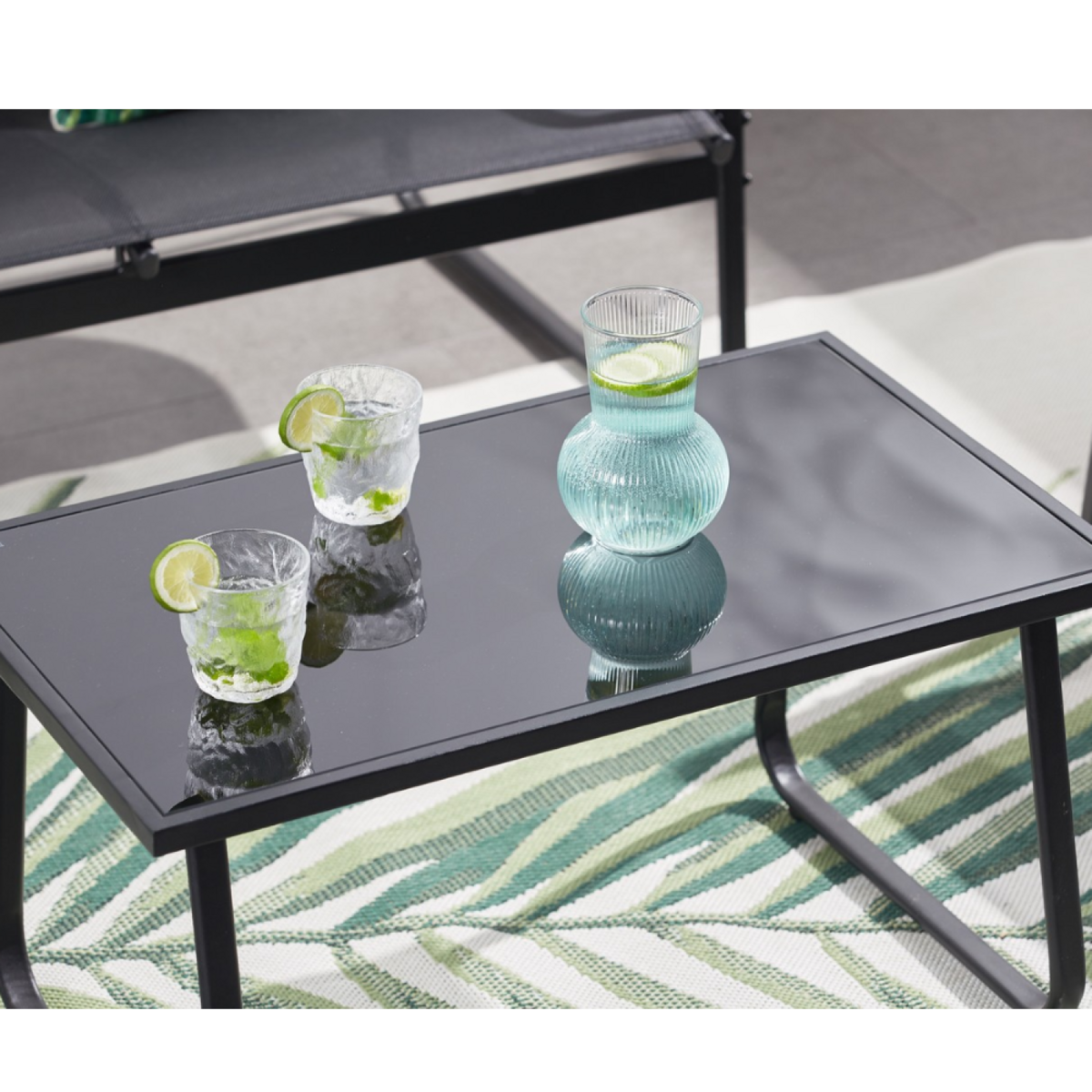 CONCEPT USINE Salon de jardin 4 places en métal SINTRA