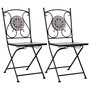 Voir la diapositive 1 : VIDAXL Chaises de bistrot mosaïque lot de 2 Gris