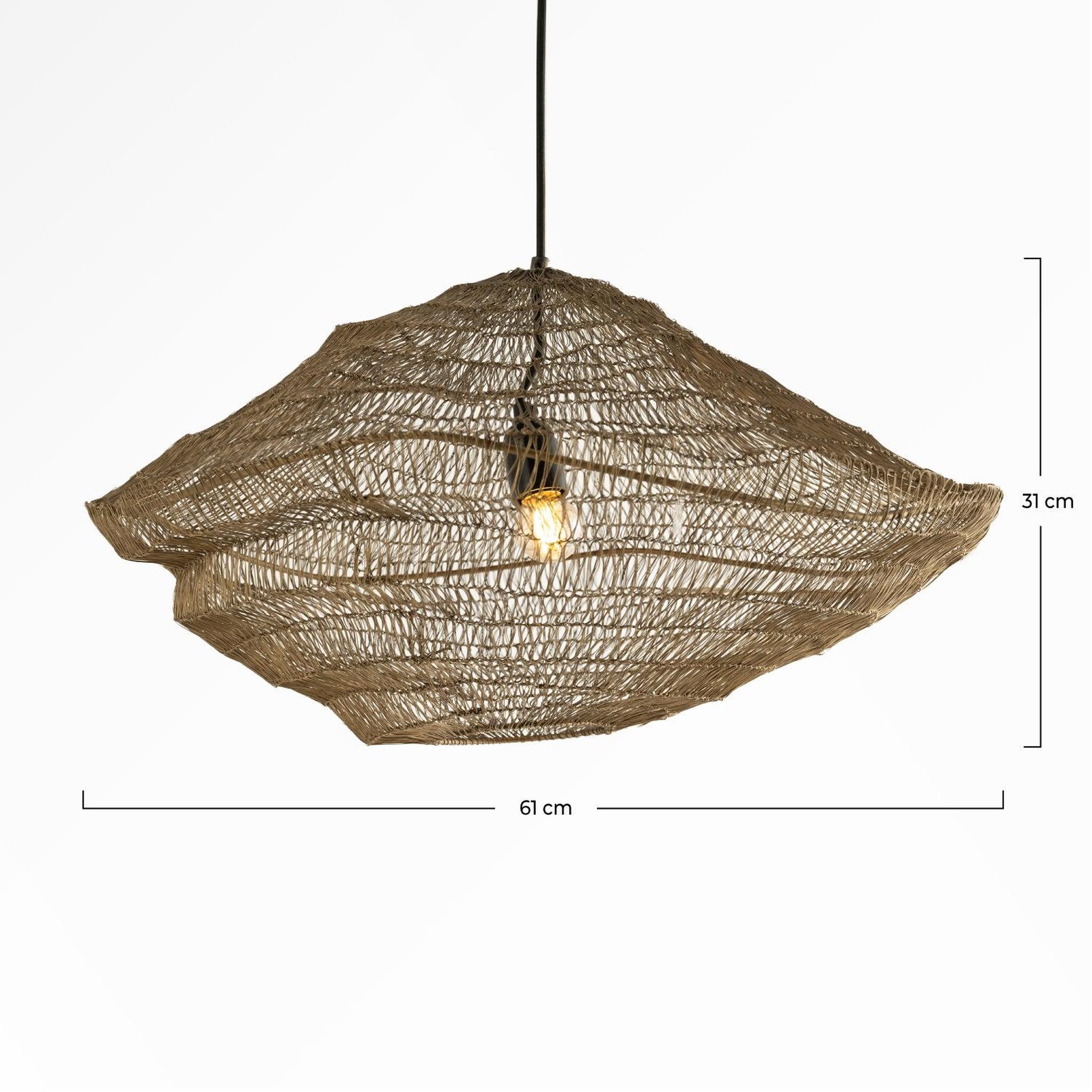 Voir la diapositive 4 : MAISON PAVANE Suspension en métal doré 61 cm-Ramo