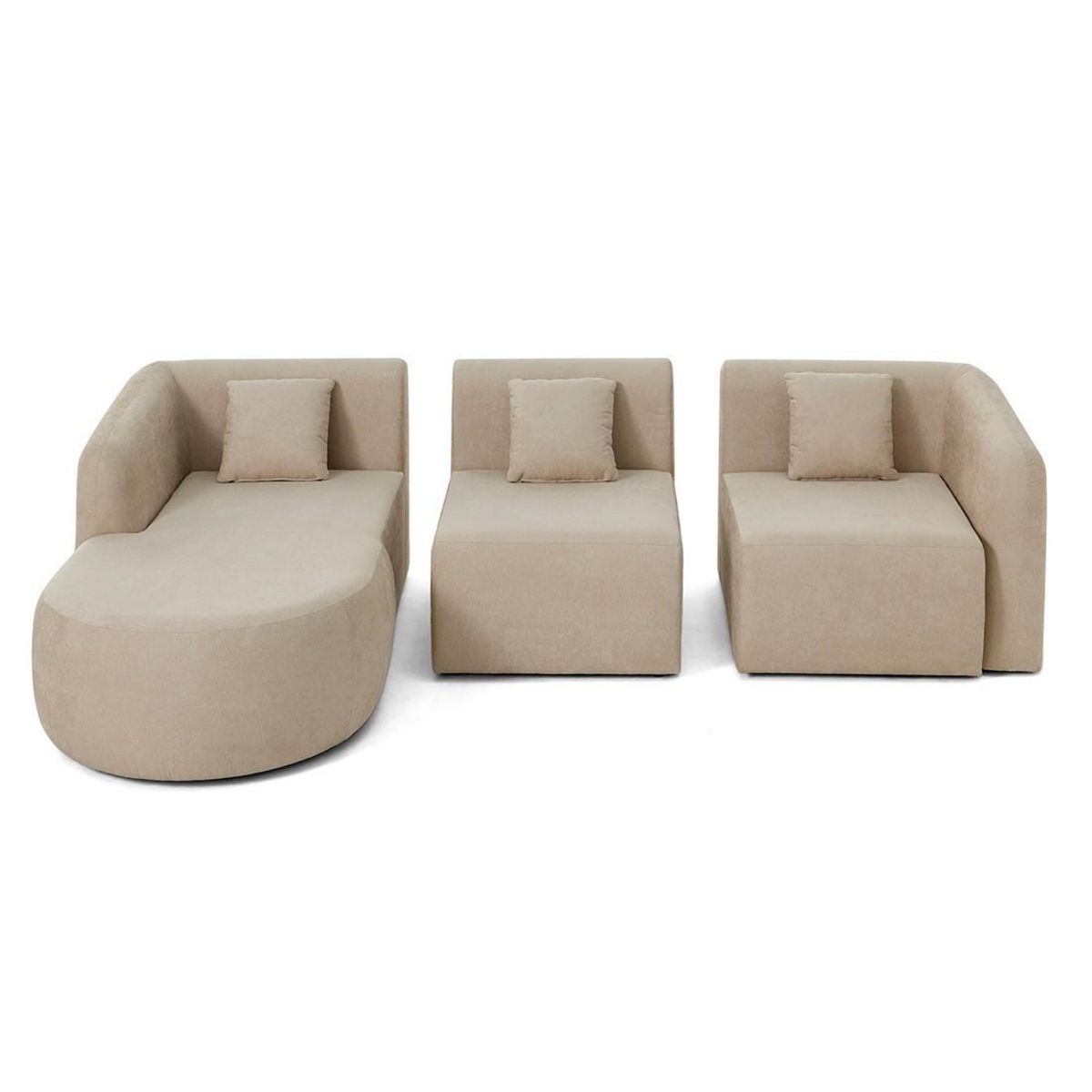 LISA DESIGN Ikare - canapé modulable d'angle gauche - 4 places - en tissu