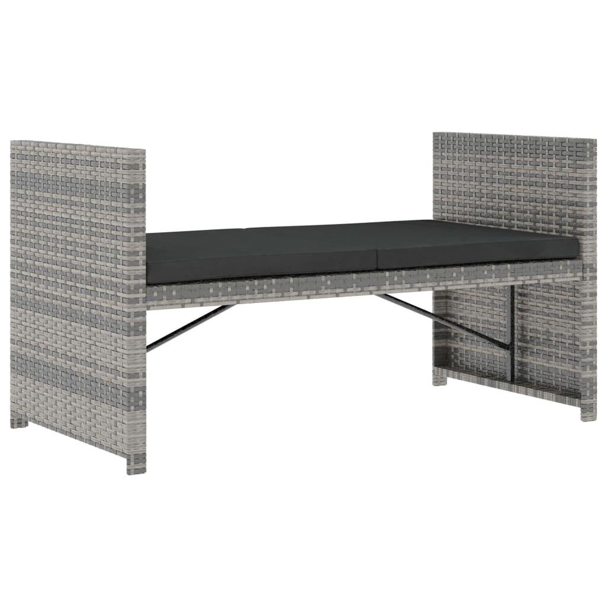 Voir la diapositive 5 : VIDAXL Salon de jardin 5 pcs avec coussins resine tressee gris