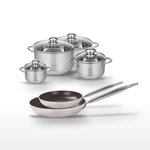 ELO Lot 2 Poêles 24/28cm & 4 Faitouts 12/16/20/24cm Elo Bistro Line