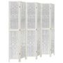 Voir la diapositive 2 : VIDAXL Cloison de separation 6 panneaux blanc bois de paulownia massif