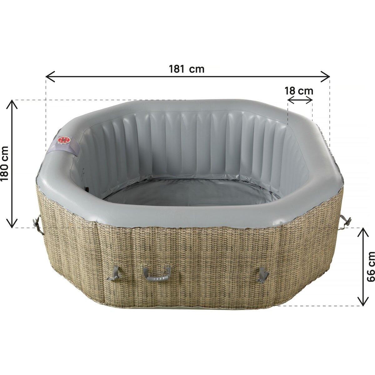 Habitat et Jardin Spa gonflable octo   New York   - 6 places - Gris clair/Marron