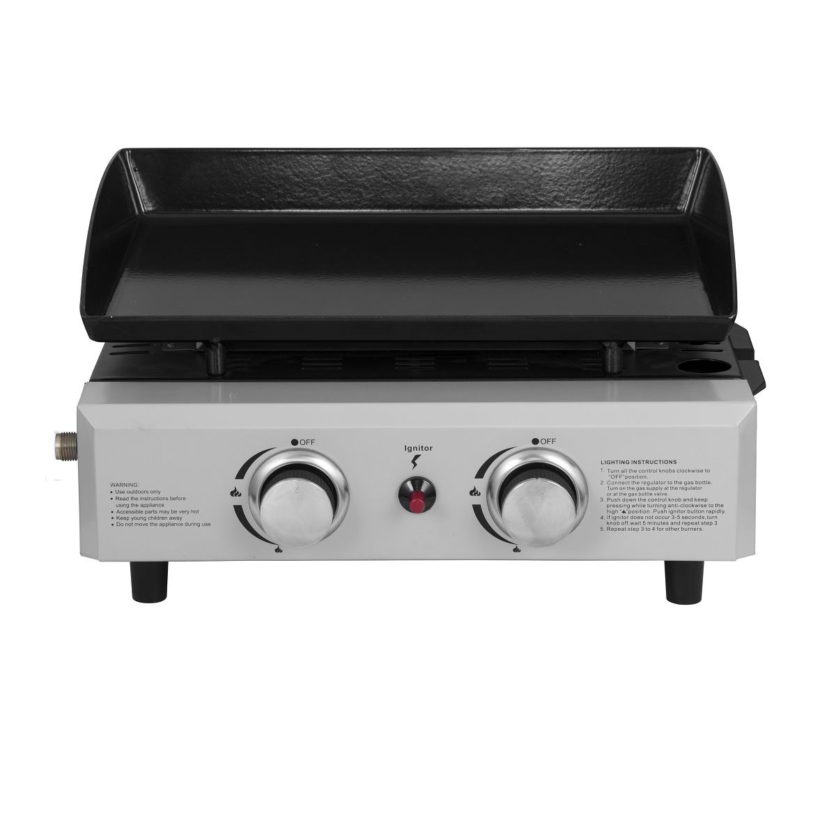 GARDENSTAR Plancha gaz 2 brûleurs PALERME