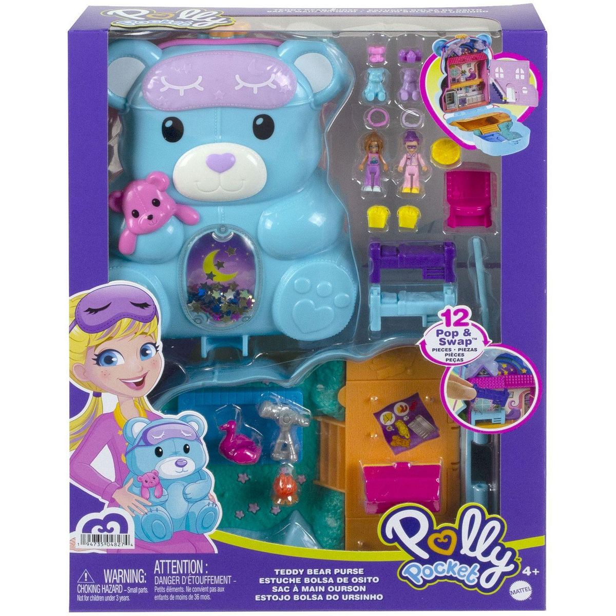 POLLY POCKET Mini poupée Polly Pocket - Sac ourson surprises 