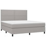 Voir la diapositive 3 : VIDAXL Sommier a lattes de lit avec matelas Gris clair 180x200cm Tissu