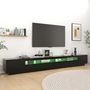 Voir la diapositive 4 : VIDAXL Meuble TV avec lumieres LED Noir 300x35x40 cm