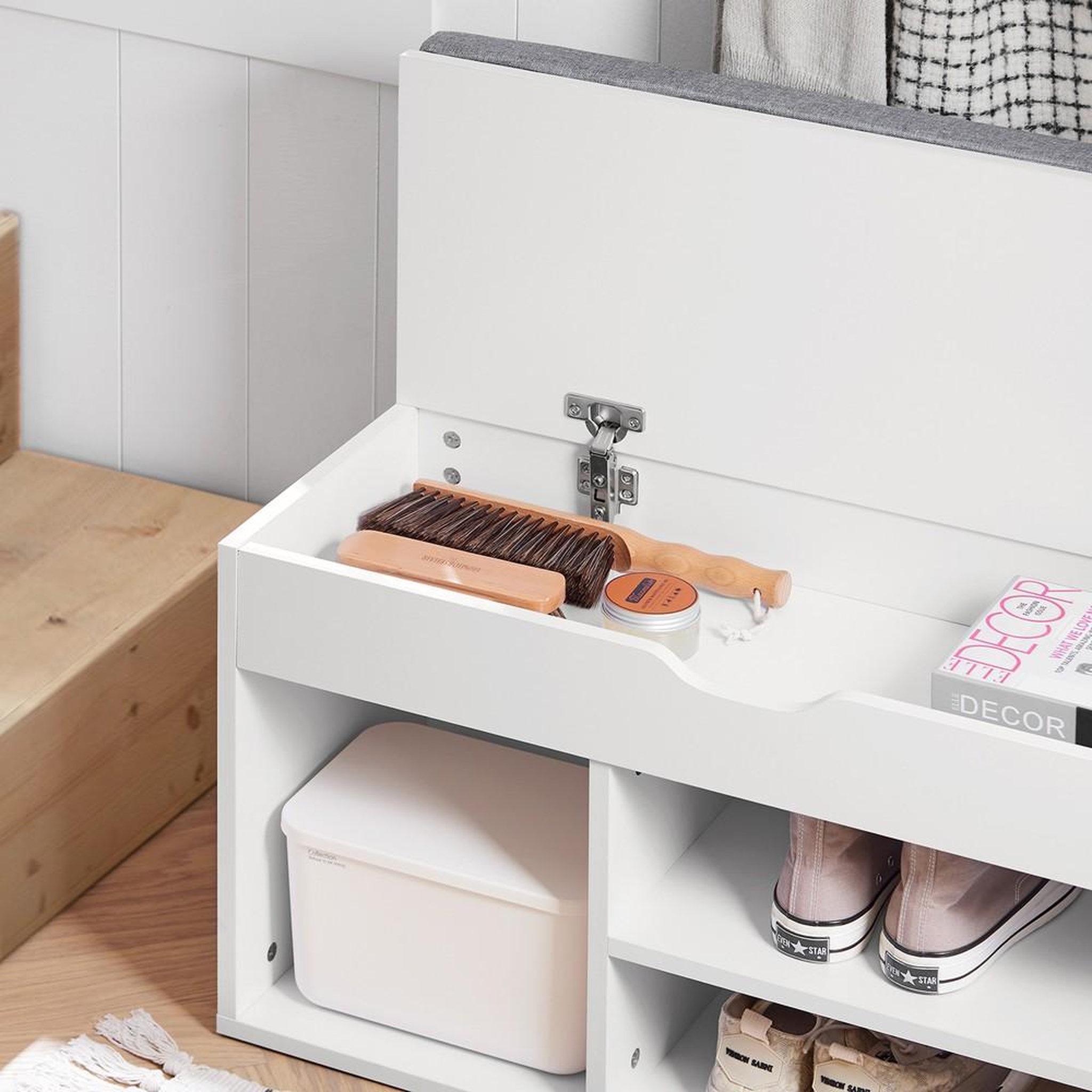 Voir la diapositive 6 : SOBUY SoBuy - Banc de rangement à chaussures avec une porte - Moderne - FSR45