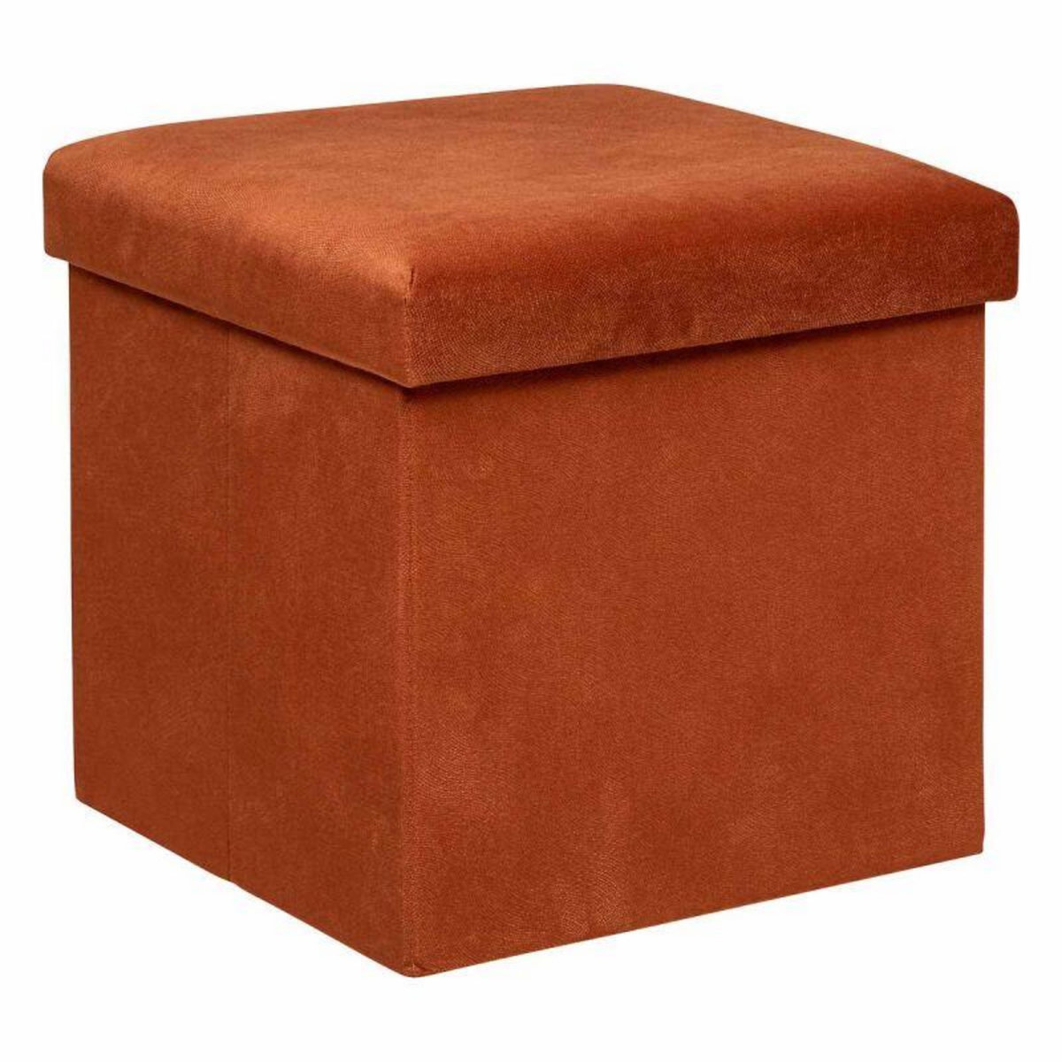  Pouf Coffre Pliable en Velours  Lilou  38cm Ambre