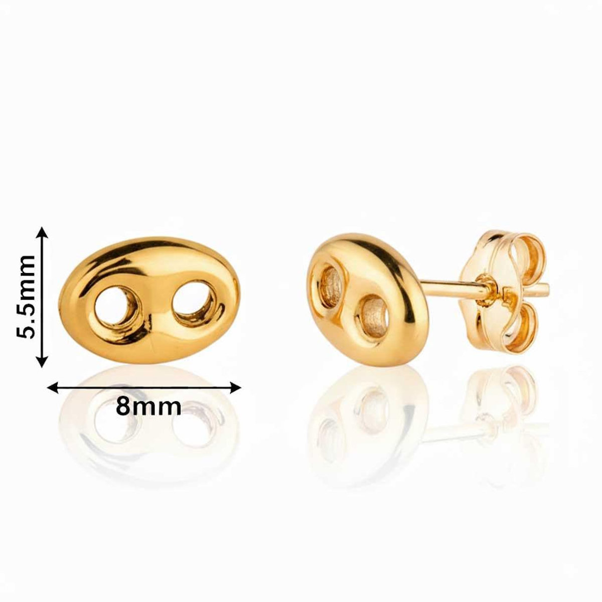 L'ATELIER D'AZUR Boucles d'Oreilles Or 18 Carats 750 Jaune - Grain de Café